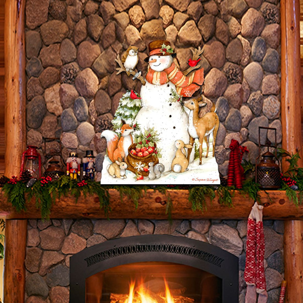 Ivory Snowman Christmas Door Decor by Susan Winget - Christmas Santa and Snowman Decor - 8471107H-SW