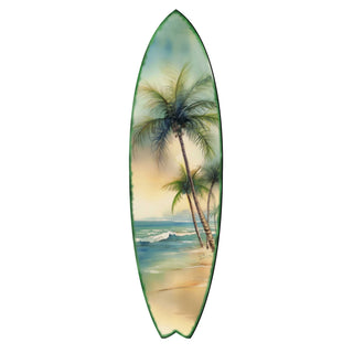 Tropical Palm Beach Surfboard Wall Art – Handcrafted Coastal Ocean Decor by G.DeBrekht – Beach House Accent for Indoor & Outdoor – 8490159HS