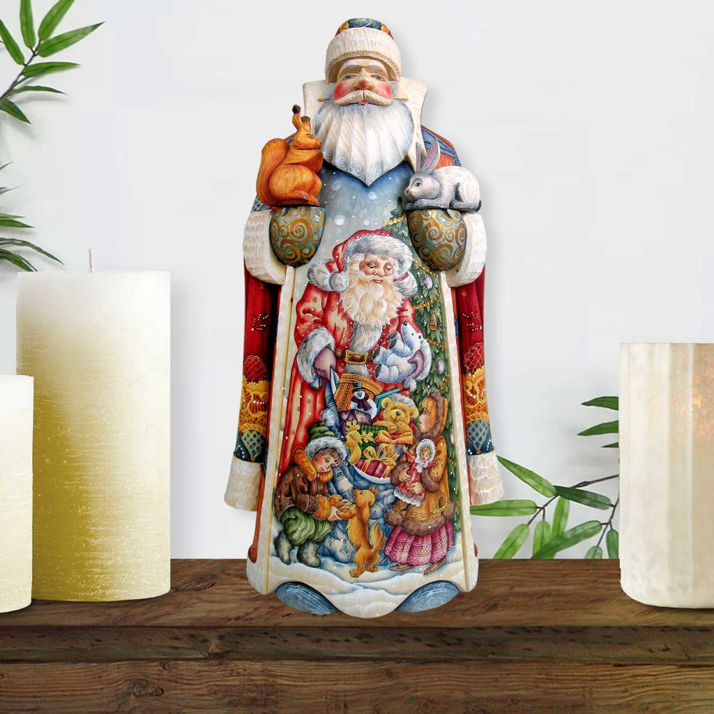 Sharing Joy Village Santa Hand-Painted WOODCARVED Masterpiece by G. DeBrekht - Christmas Decor - 215620