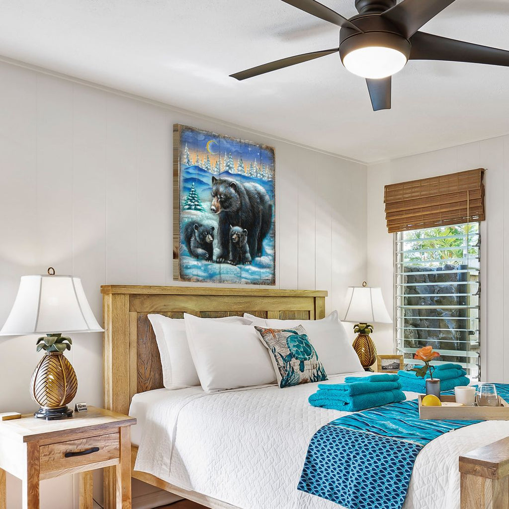 Scher Bears Art Wooden Wall Art by Nature Wonders - Nature Wildlife Decor - 95214B