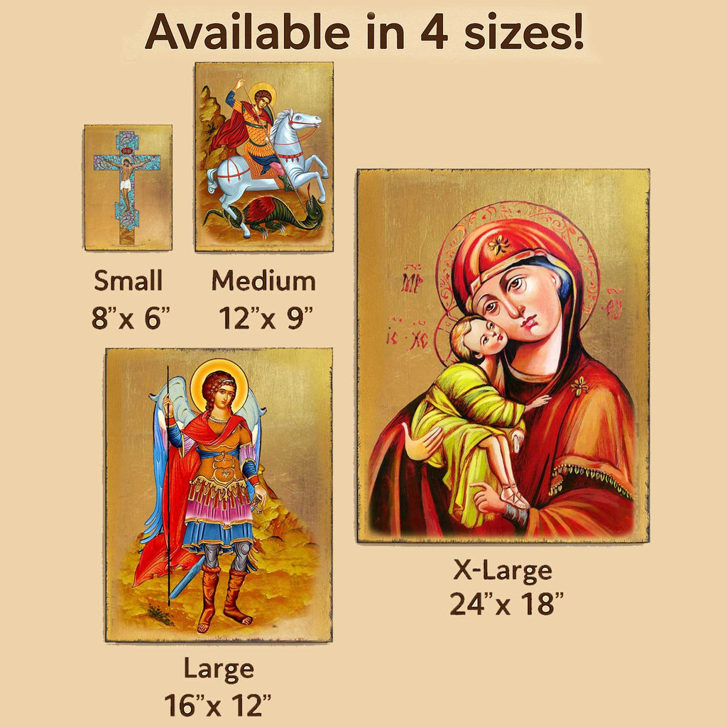 Saint Catherine Icon – Handcrafted Religious Decor | Gold Plated Wooden Christian Wall Hanging - 85068