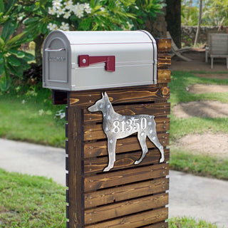 Dog Wooden Custom House Number Sign - Pets Dog and Cats Decor - Handcrafted Wooden Handcrafted Wooden Address Sign - MA98122S