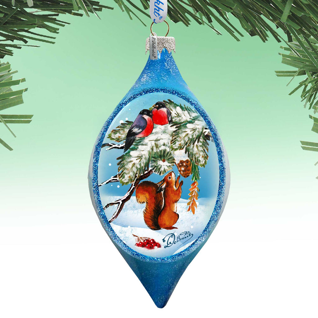 Squirrel and Birds Ball Glass Ornament by G. DeBrekht - 73451