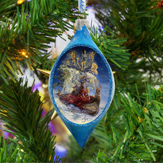 Ship of Dreams Coastal Glass Ornament by Josephine Wall - Coastal Sea-Life Decor - 757-404-JW