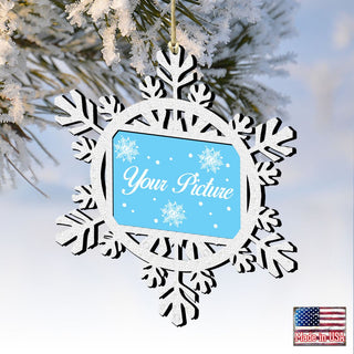 Snowflake Christmas Picture Frame Ornaments - Ornament for Photo by G.DeBrekht - Christmas Decor - 8141151PF
