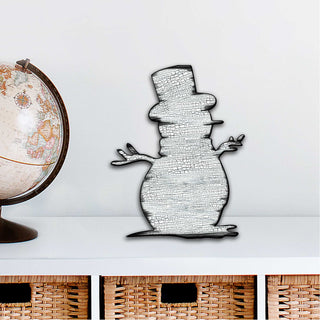 Rustic Happy Snowman Door Decor - Christmas Santa Snowman Decor - 8198801H