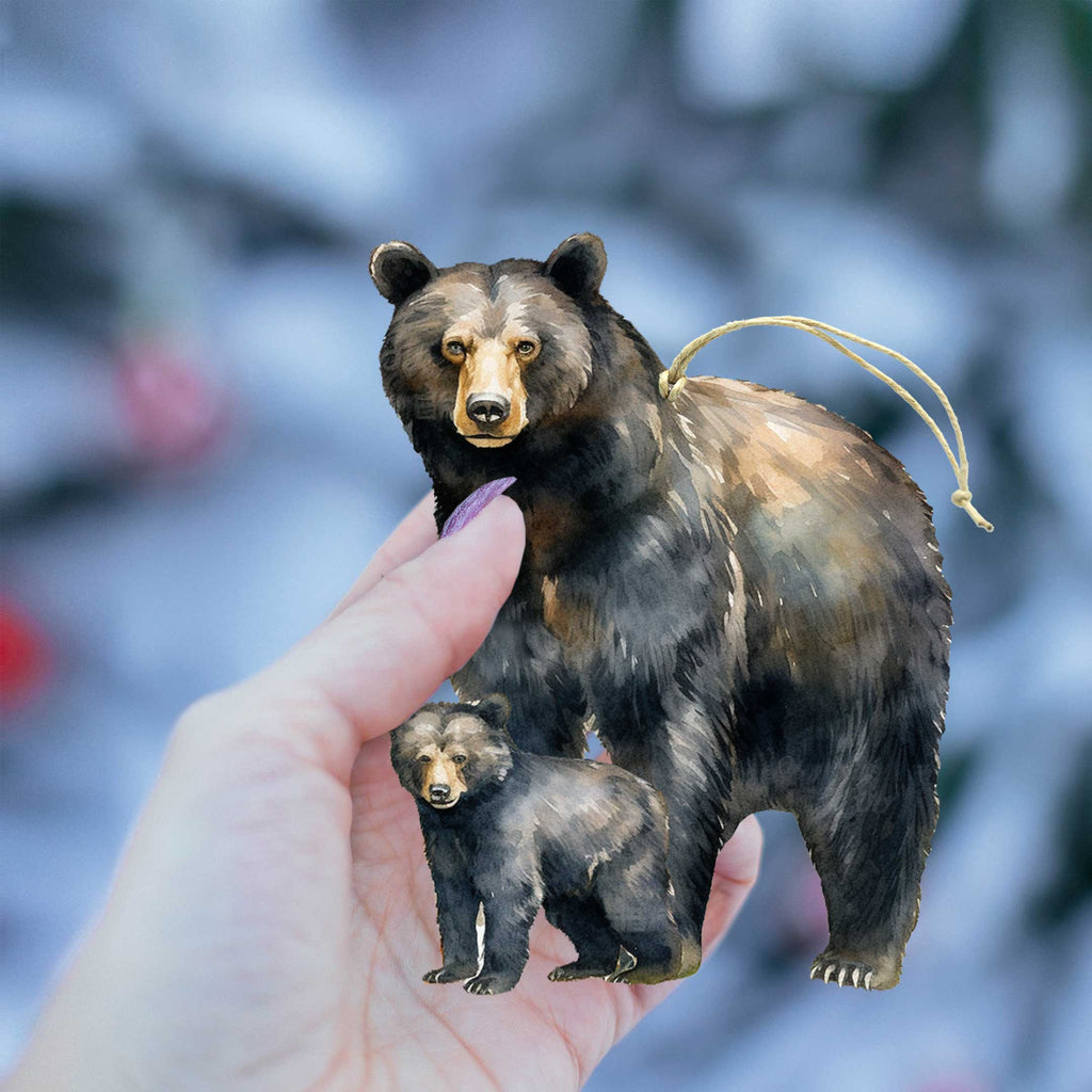Alaskan Bears Eco Wood Ornaments Set of 3 by G. Debrekht - Wildlife Holiday Decor - 8091320S3