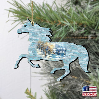 Running Horse Wooden Ornaments by G. DeBrekht - Wildlife Holiday Decor - 8198152