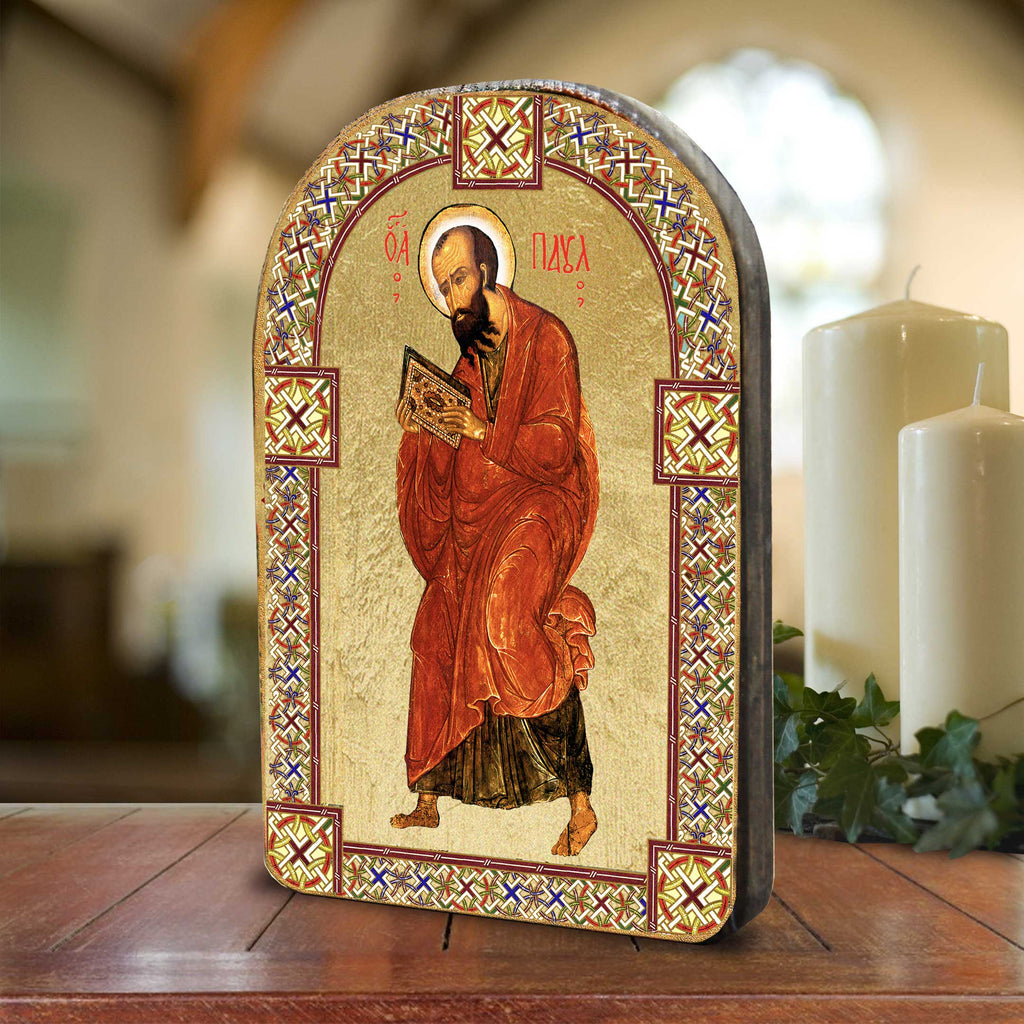 St. Paul Wooden Gold Plated Religious Christian Sacred Icon - Inspirational Icon Decor - 86035