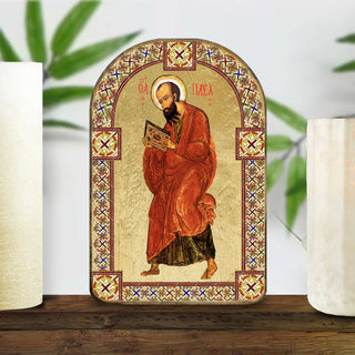 St. Paul Wooden Gold Plated Religious Christian Sacred Icon - Inspirational Icon Decor - 86035