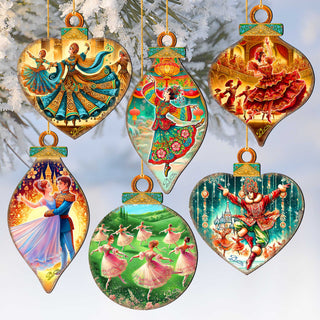 The Enchanted Nutcracker Suite Eco Wood Ornaments Set of 12 by G. DeBrekht - Christmas Décor - 8610103-S12