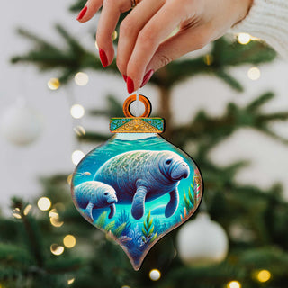 Ocean & Marine Life Eco Wood Christmas Ornaments Set of 12 – Handcrafted Coastal Décor by G.DeBrekht - 8610105-S12