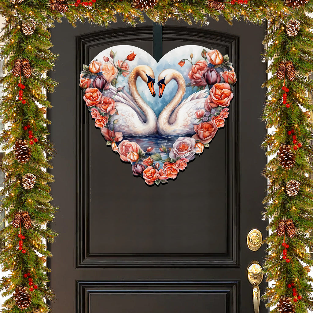 Swans Love Holiday Door Décor by G. Debrekht - Love Kids Family Décor - 8611038H
