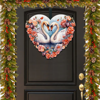Swans Love Holiday Door Décor by G. Debrekht - Love Kids Family Décor - 8611038H