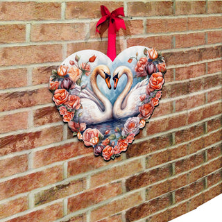 Swans Love Holiday Door Décor by G. Debrekht - Love Kids Family Décor - 8611038H