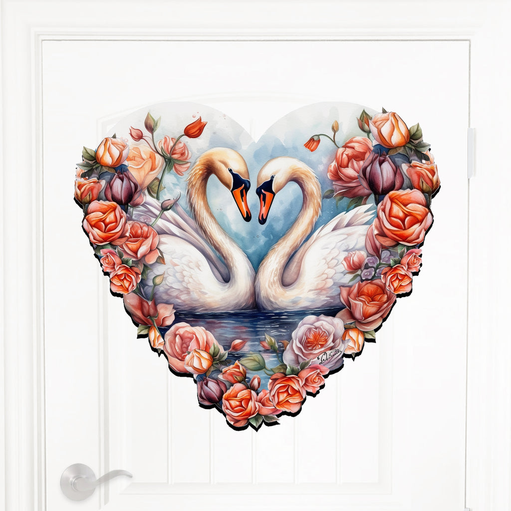 Swans Love Holiday Door Décor by G. Debrekht - Love Kids Family Décor - 8611038H