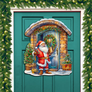 Joyful Moments at the Doorstep Holiday Door Decor by G. Debrekht - Christmas Santa Snowman Décor - 8611046H