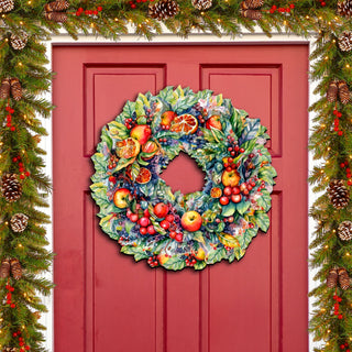 Summer Harvest Fruit Wreath Holiday Door Decor by G. Debrekht - Fall Halloween Decor - 8611071H