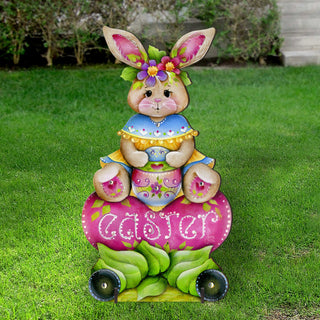 Handcrafted Easter Yard Decor - Easter Bunny Outdoor Decoration by Jamie Mills-Price - Rustic Spring Decor - 8652826F-MP
