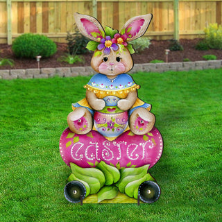 Handcrafted Easter Yard Decor - Easter Bunny Outdoor Decoration by Jamie Mills-Price - Rustic Spring Decor - 8652826F-MP
