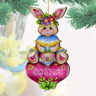 Easter Bunny Wooden Ornaments - Handcrafted Easter Decor - Bunny Art by Jamie Mills-Price - 8652826