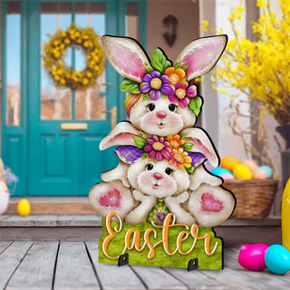 Easter Bunny Outdoor Decoration - Handcrafted Spring Yard Decor by Jamie Mills-Price - Rustic Bunny Art - 8652828F-MP