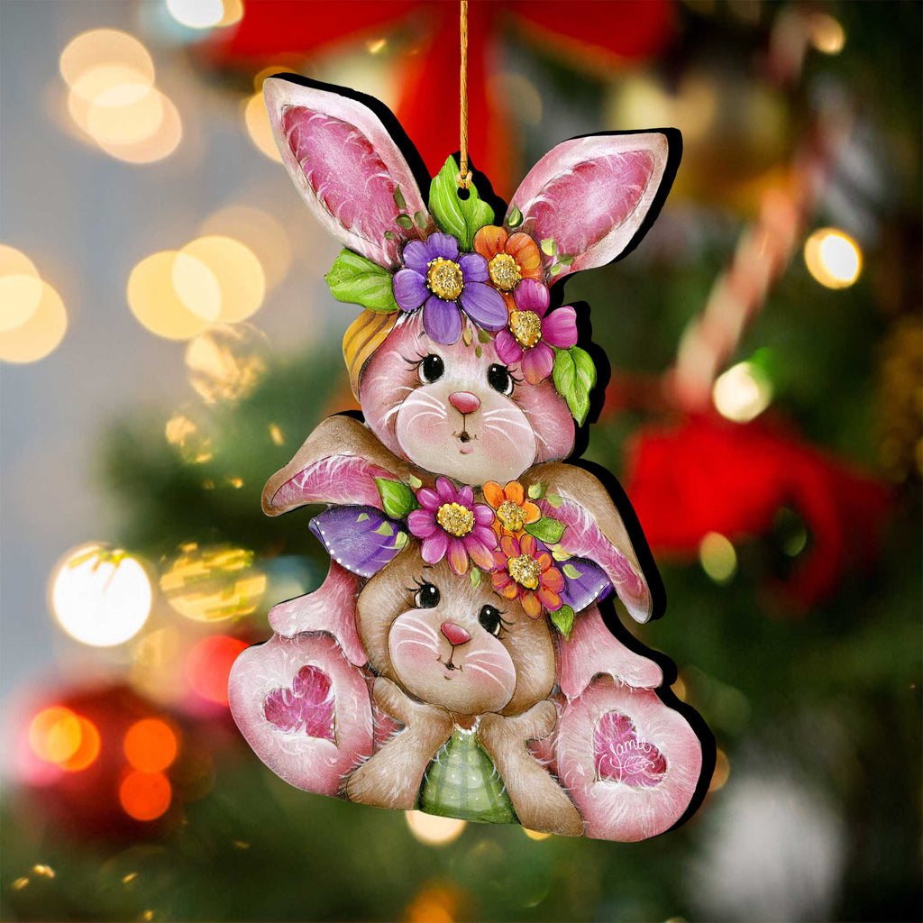 Rustic Bunny Ornaments - Easter Spring Decoration - Easter Gift by J. Mills-Price - 8652832