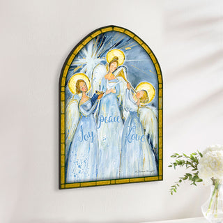 Handcrafted Wooden Joy Peace Love Door Hanger – Rustic Christmas Holiday Decoration for Front Door by G. DeBrekht - Christmas Decor – 8652833H