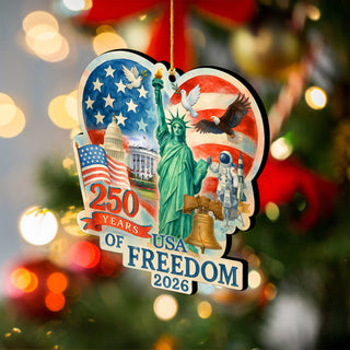 250th Anniversary Heart Ornament by G. DeBrekht - American Patriotic Decor – 8652842-3