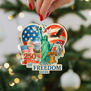 250th Anniversary Heart Ornament by G. DeBrekht - American Patriotic Decor – 8652842-3