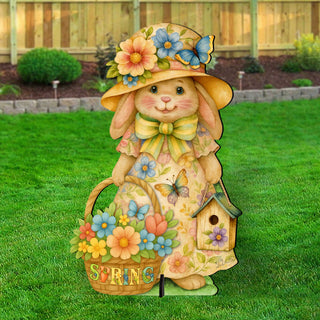 Spring Bunny Garden Décor – Handcrafted Wooden Easter Bunny Yard & Porch Decoration by G.Debrekht - 8652865F