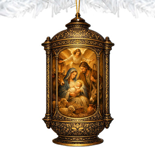 Holy Family Scene Holiday Wooden Ornaments by G. DeBrekht - Nativity Holiday Decor - 8652875