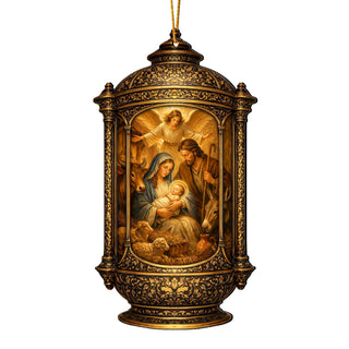 Holy Family Scene Holiday Wooden Ornaments by G. DeBrekht - Nativity Holiday Decor - 8652875