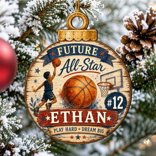 Personalized Basketball Ornament – Future All-Star Christmas Ornament – Custom Basketball Player Keepsake by G.Debrekht - 8652884