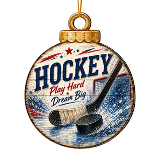 Personalized Hockey Christmas Ornament – Hockey Player Gift – Custom Sports Ornament by G.Debrekht - 8652886