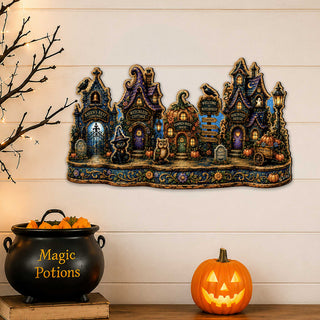 Trick or Treat Halloween Wooden Door Hanger – Handcrafted Wooden Fall Door Décor by G. Debrekht - 8652896H