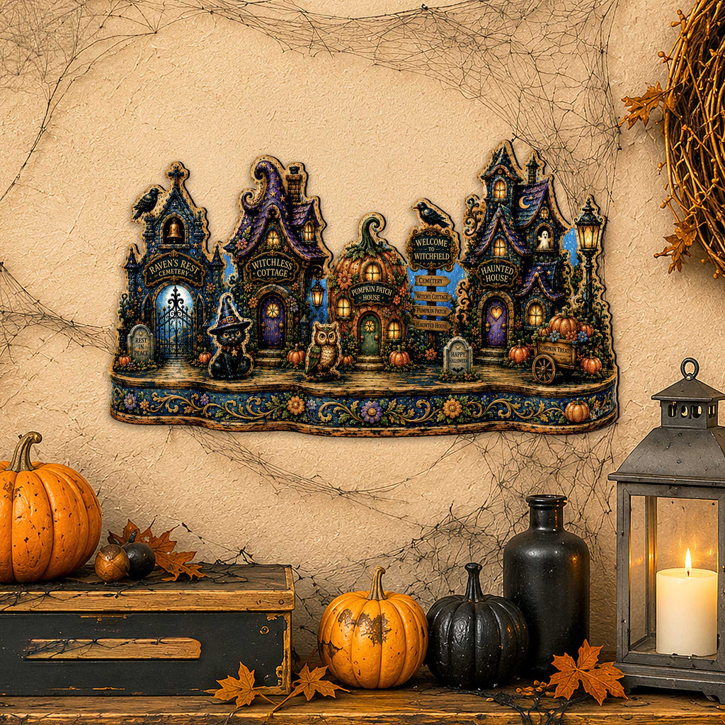 Trick or Treat Halloween Wooden Door Hanger – Handcrafted Wooden Fall Door Décor by G. Debrekht - 8652896H