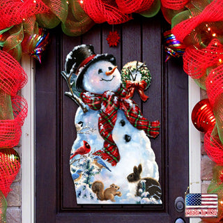 An Old Fashioned Christmas Door Decor by D. Gelsinger - Christmas Santa Snowman Decor - 8461024H-1563