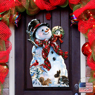 An Old Fashioned Christmas Door Decor by D. Gelsinger - Christmas Santa Snowman Decor - 8461024H-1563