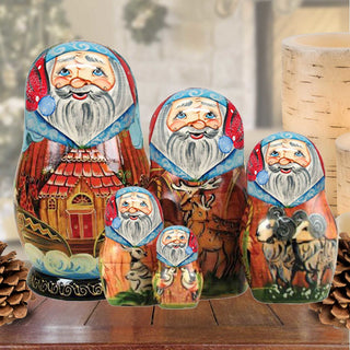 Noah's Ark Matreshka Nesting Hand-Painted Doll Set of 5 by G. DeBrekht - Nativity Holiday Decor - 110084