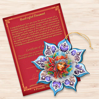 Frosty Fairy Snowflake Wooden Ornaments by G. Debrekht - Christmas Décor - 8688403