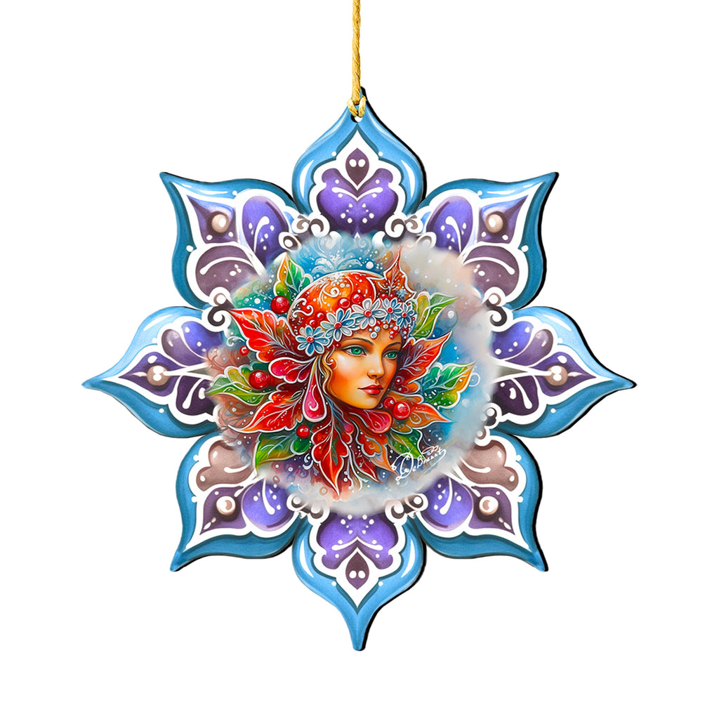 Frosty Fairy Snowflake Wooden Ornaments by G. Debrekht - Christmas Décor - 8688403