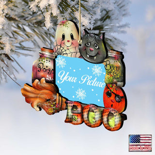 Brunhilda's Broom! Halloween Picture Frame Ornaments - Ornament for Photo - Thanksgiving Halloween Decor - 8457411PF