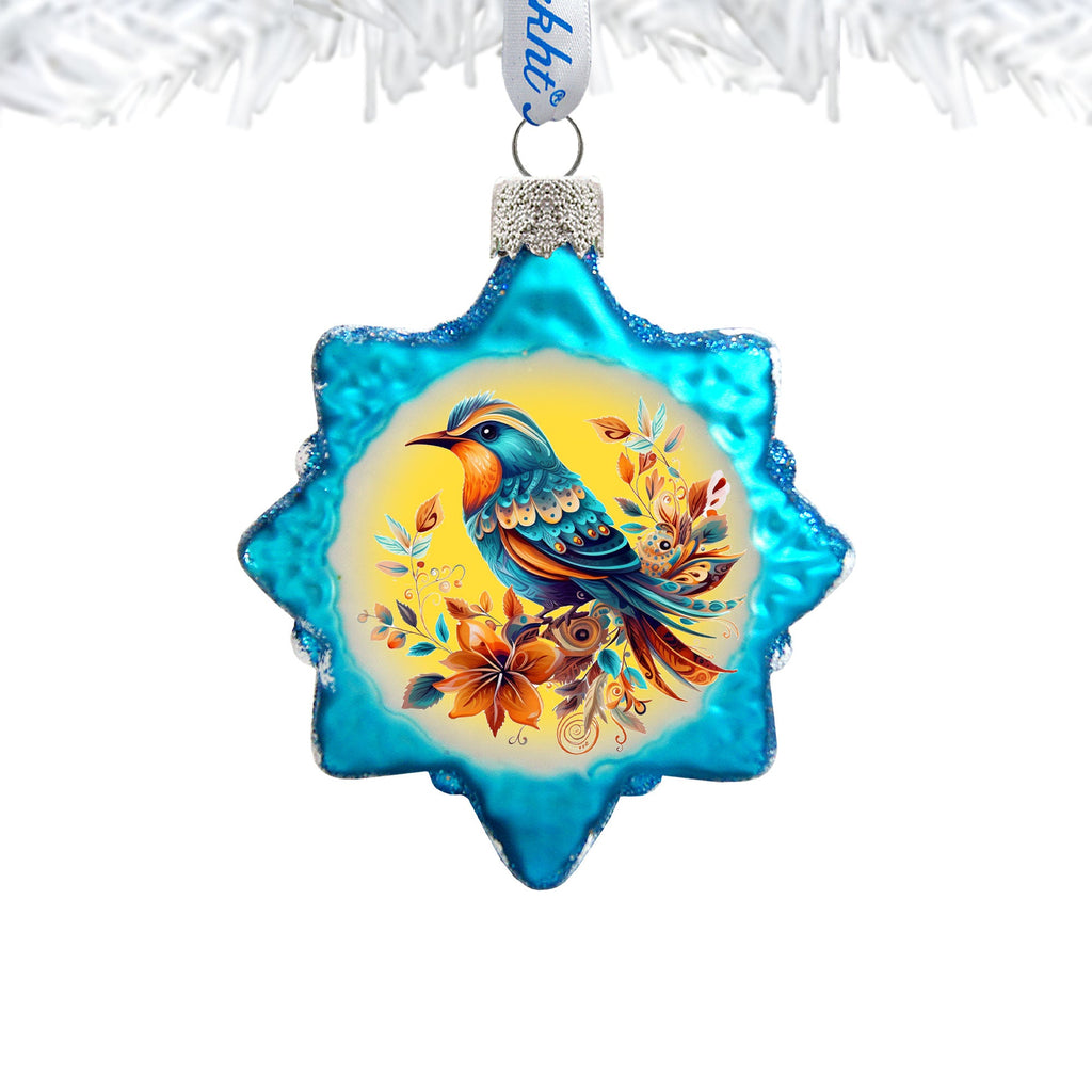 Blue Sparrow Mercury Glass Ornaments by G. Debrekht - Wildlife Holiday Decor - 776007