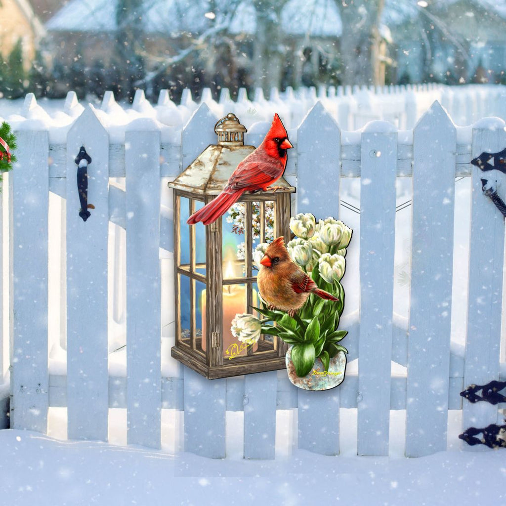 Lantern Cardinals Holiday Door Decor by D. Gelsinger - Christmas Decor - 8461057H-DG