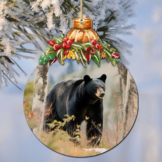 Alaskan Black Bear Adventure Wooden Ornaments by G.Debrekht - Wildlife Holiday Décor - 870033