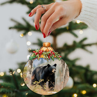 Alaskan Black Bear Adventure Wooden Ornaments by G.Debrekht - Wildlife Holiday Décor - 870033