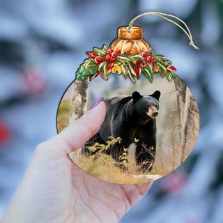 Alaskan Black Bear Adventure Wooden Ornaments by G.Debrekht - Wildlife Holiday Décor - 870033