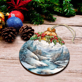Alaska's Mountain Majesty Wooden Ornaments by G.Debrekht - Wildlife Holiday Décor - 870037