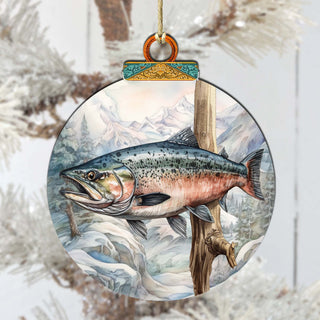 Alaskan Sockeye Wooden Ornaments by G.Debrekht - Wildlife Holiday Décor - 870046